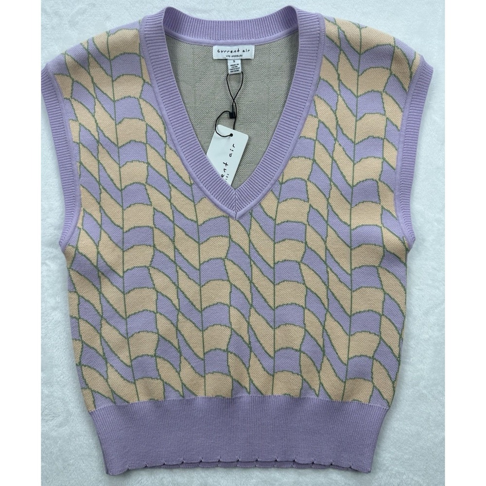 Current Air Sweater Vest Women's Small Viscose Blend Sleeveless Knit NWT